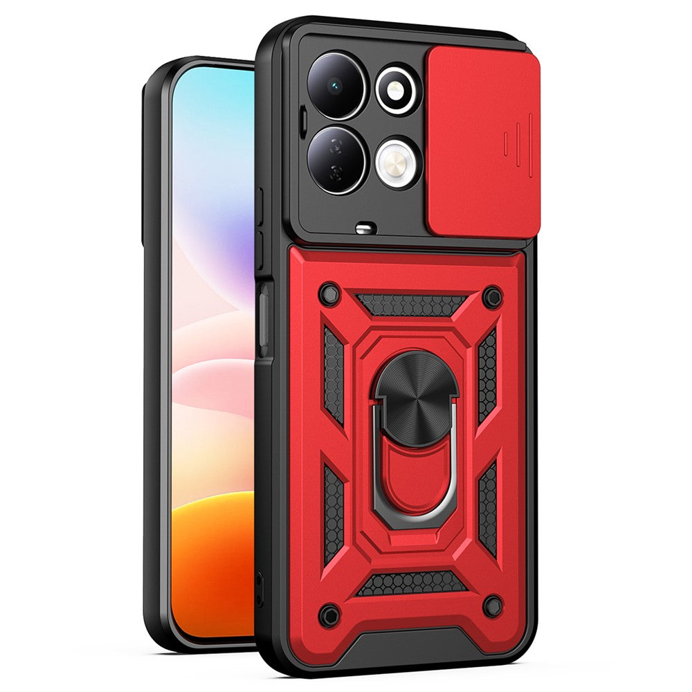 For Xiaomi Redmi 17 4G  /  17 5G Case with Slide Camera Lid PC + TPU Kickstand Phone Cover