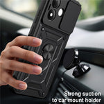For Xiaomi Redmi Note 17 4G (Global) / Note 17 5G (Global) / Note 17 (India / China) 5G  Case with Slide Camera Lid PC + TPU Kickstand Phone Cover
