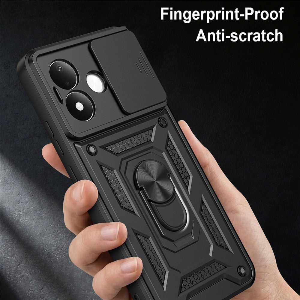 For Xiaomi Redmi Note 17 4G (Global) / Note 17 5G (Global) / Note 17 (India / China) 5G  Case with Slide Camera Lid PC + TPU Kickstand Phone Cover