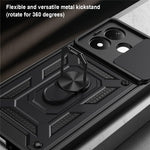 For Xiaomi Redmi Note 17 4G (Global) / Note 17 5G (Global) / Note 17 (India / China) 5G  Case with Slide Camera Lid PC + TPU Kickstand Phone Cover
