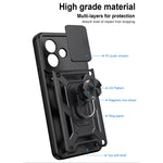 For Xiaomi Redmi Note 17 4G (Global) / Note 17 5G (Global) / Note 17 (India / China) 5G  Case with Slide Camera Lid PC + TPU Kickstand Phone Cover