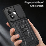 For Xiaomi Redmi Note 17 Pro 5G Case with Slide Camera Lid PC + TPU Kickstand Phone Cover