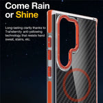 Til Samsung Galaxy S26 Ultra Magnetisk Cover Carbon Fiber Tekstur Akryl + TPU Kontrast Design Telefon Cover