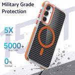 Til Samsung Galaxy S24 FE Magnetisk Cover Kulfibertekstur Akryl + TPU Kontrastdesign Telefoncover