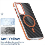 Til Samsung Galaxy A57 5G Magnetisk Cover Kulstoffibertekstur Akryl + TPU Kontrastdesign Telefoncover