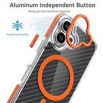 For iPhone 16 Magnetic Case Carbon Fiber Texture Acrylic + TPU Contrast Design Phone Cover