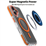 For iPhone 17 Magnetic Case Carbon Fiber Texture Acrylic + TPU Contrast Design Phone Cover