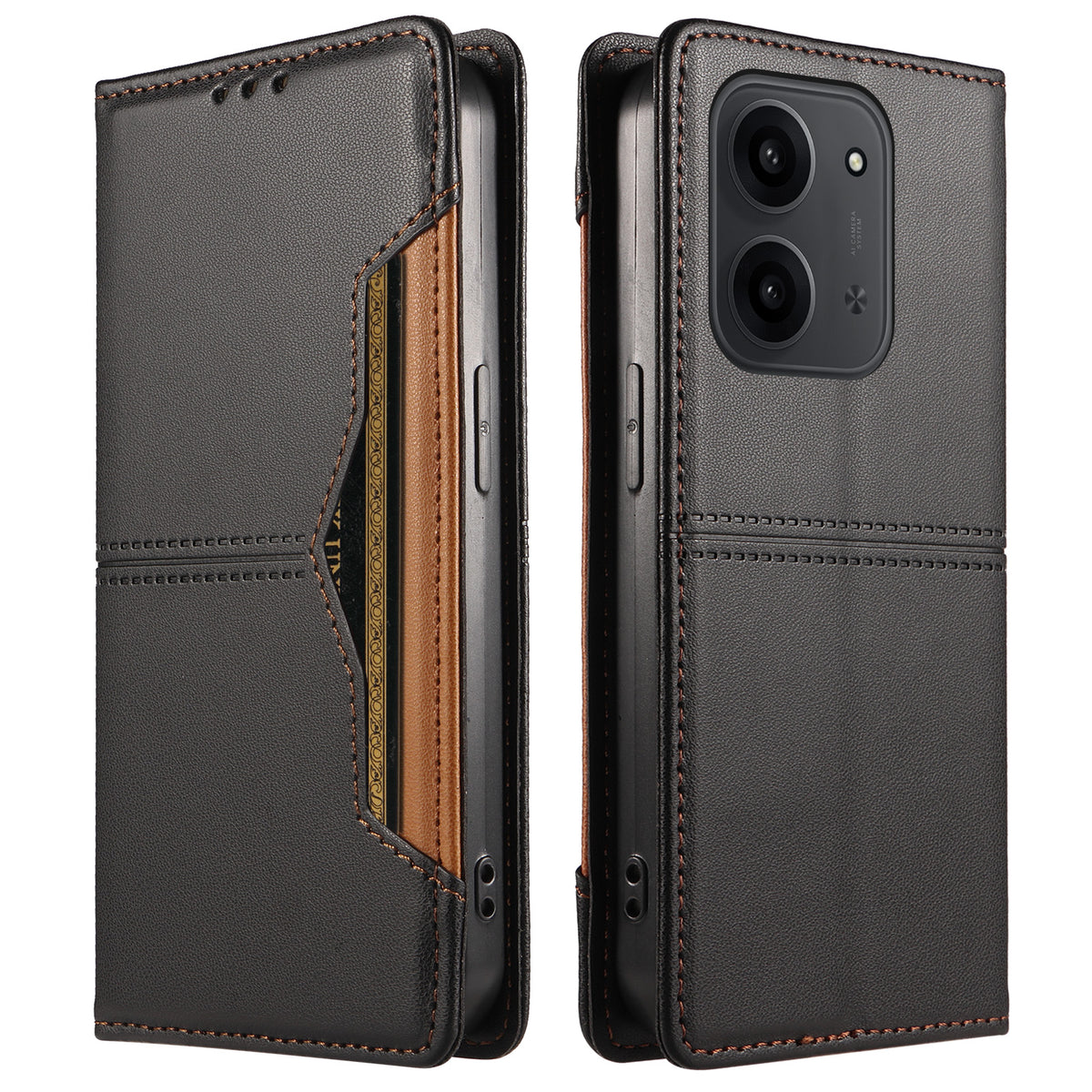 For Xiaomi Redmi 15R 5G / Xiaomi Poco C85 4G (171mm) / Xiaomi Redmi 15C 4G (Global) (171mm) Wallet Case External Card Slot Magnetic Closing Leather Phone Cover