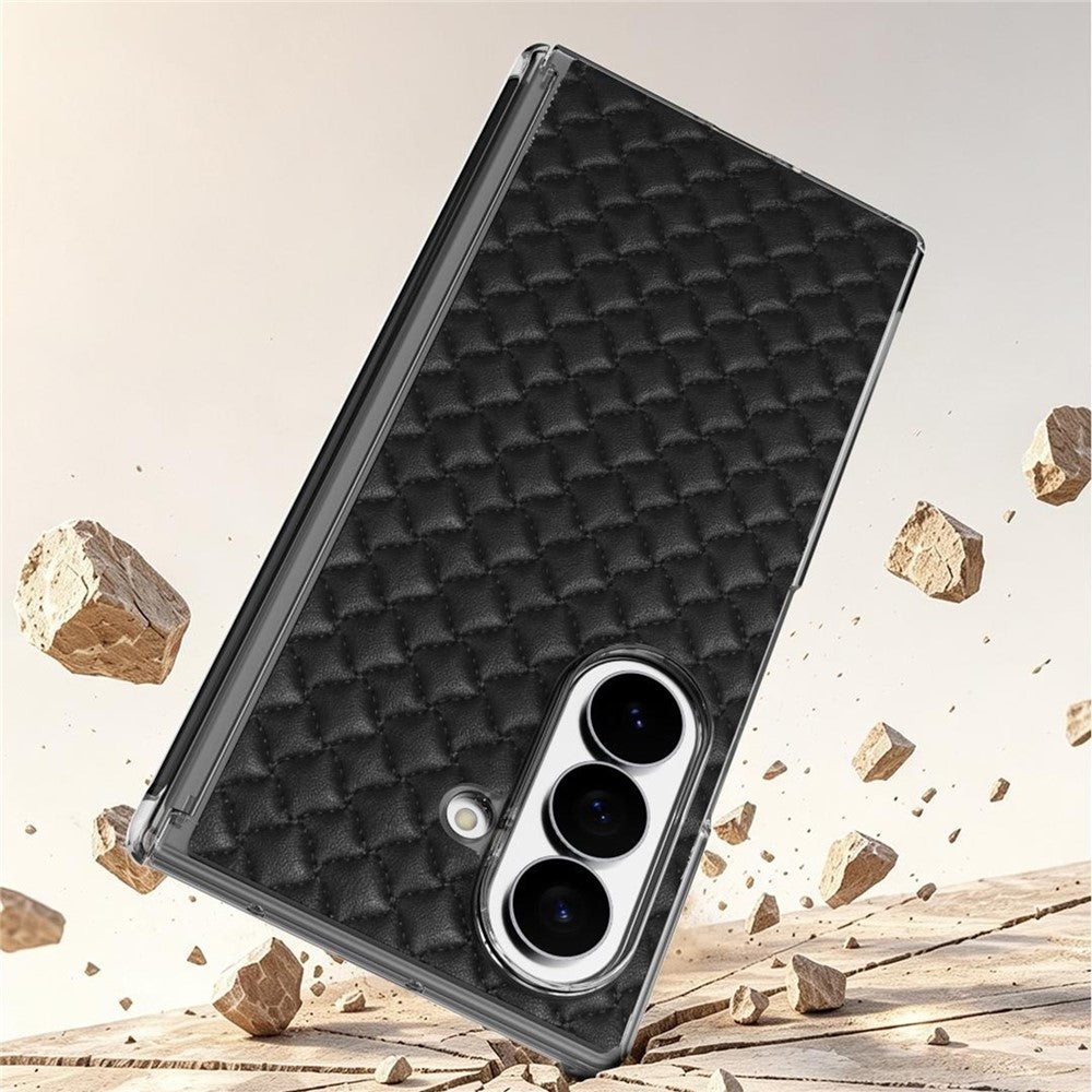 For Samsung Galaxy Z Fold8 Dual-Axis Magnetic Case Diamond-Quilted Texture Leather PC Phone Cover