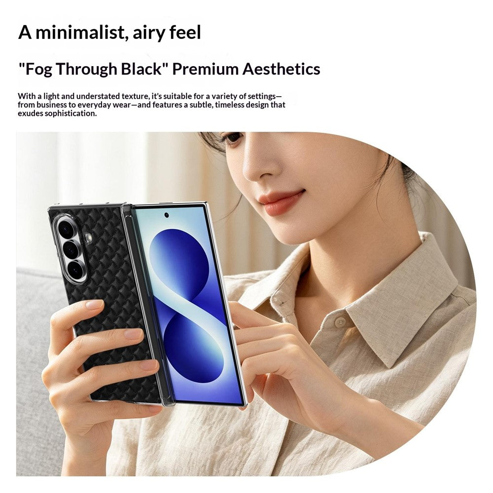 For Samsung Galaxy Z Fold8 Dual-Axis Magnetic Case Diamond-Quilted Texture Leather PC Phone Cover