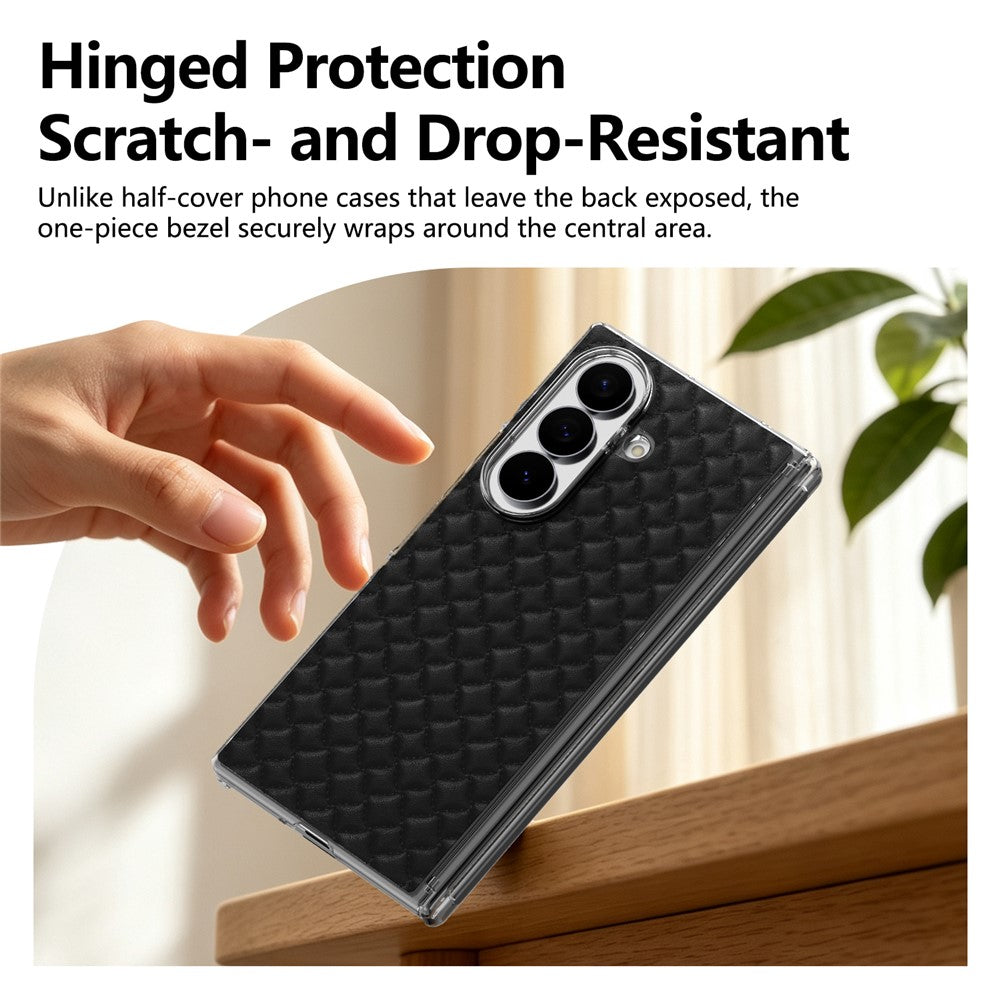 For Samsung Galaxy Z Fold8 Ultra Dual-Axis Magnetic Case Diamond-Quilted Texture Leather PC Phone Cover
