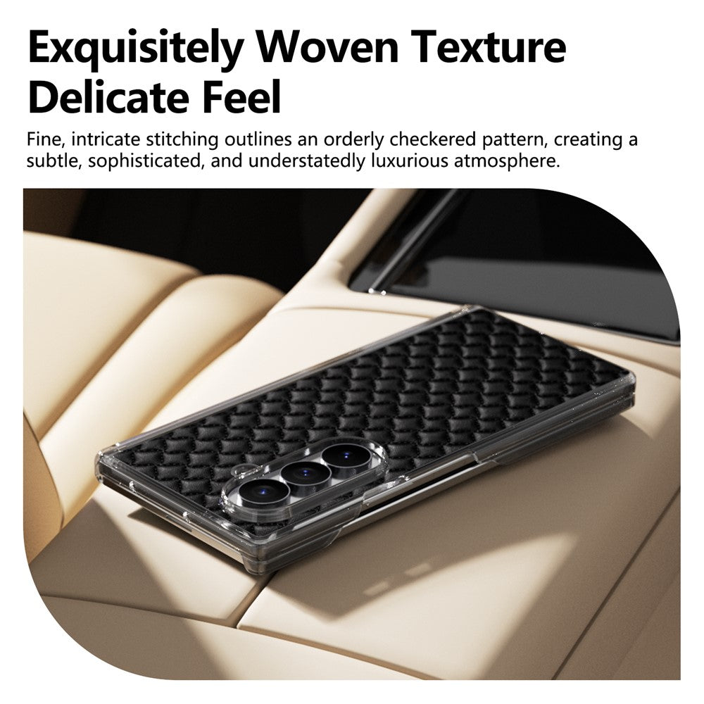 For Samsung Galaxy Z Fold8 Ultra Dual-Axis Magnetic Case Diamond-Quilted Texture Leather PC Phone Cover
