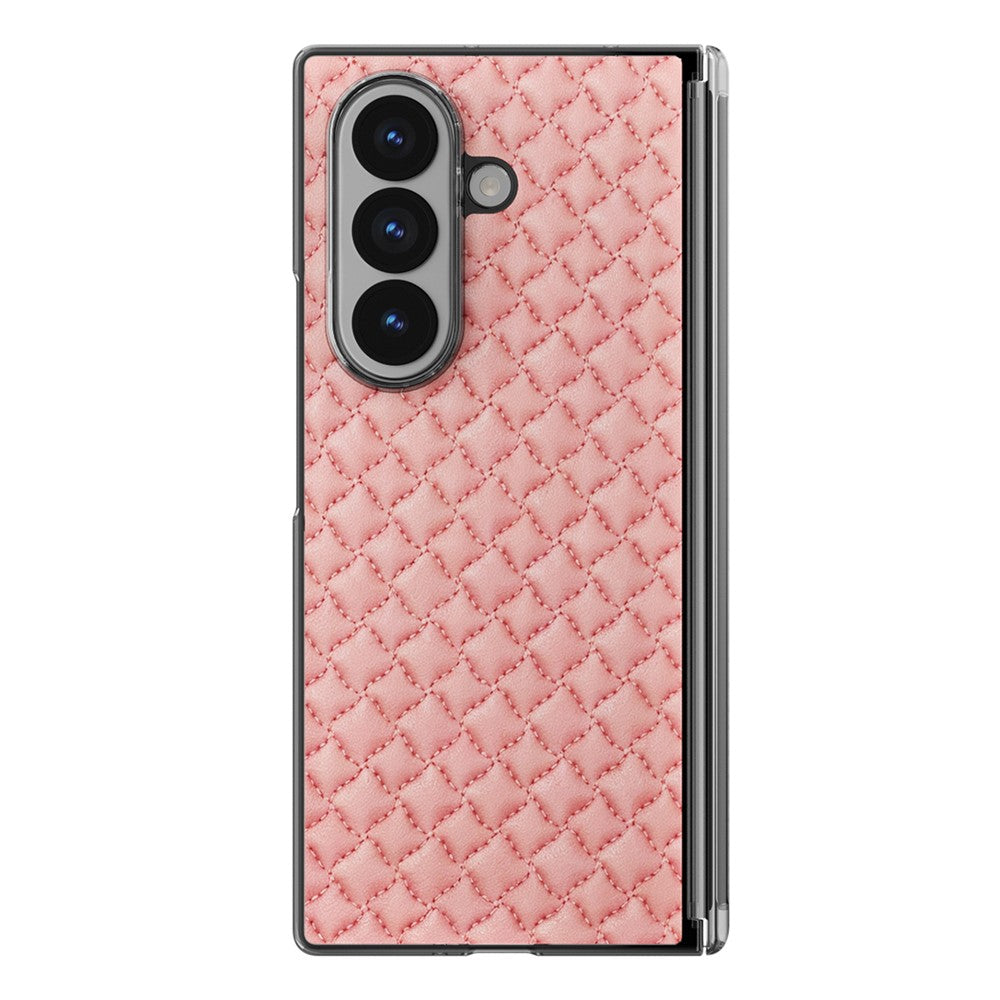 For Samsung Galaxy Z Fold7 5G Dual-Axis Magnetic Case Diamond-Quilted Texture Leather PC Phone Cover