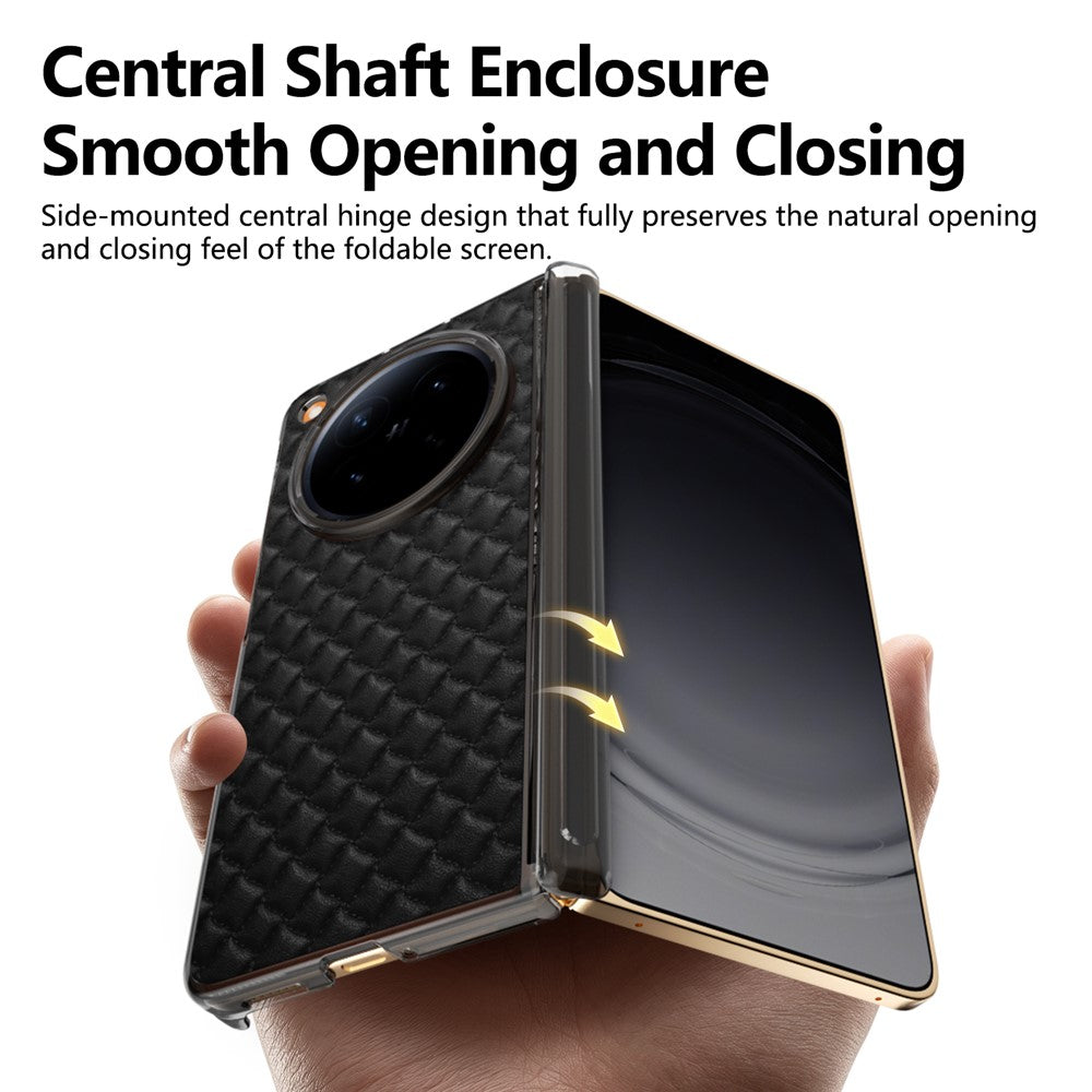 For Oppo Find N6 5G Dual-Axis Magnetic Case Diamond-Quilted Texture Leather PC Phone Cover