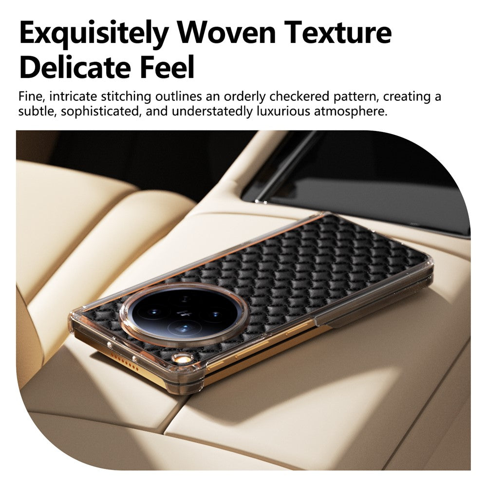 For Oppo Find N6 5G Dual-Axis Magnetic Case Diamond-Quilted Texture Leather PC Phone Cover