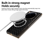 For Oppo Find N6 5G Dual-Axis Magnetic Case Diamond-Quilted Texture Leather PC Phone Cover