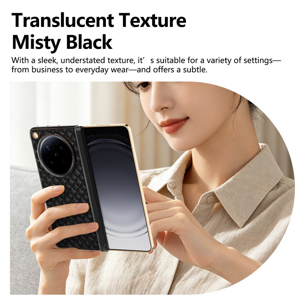 For Oppo Find N6 5G Dual-Axis Magnetic Case Diamond-Quilted Texture Leather PC Phone Cover