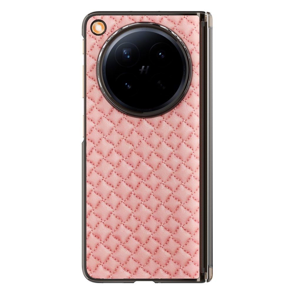 For Oppo Find N6 5G Dual-Axis Magnetic Case Diamond-Quilted Texture Leather PC Phone Cover