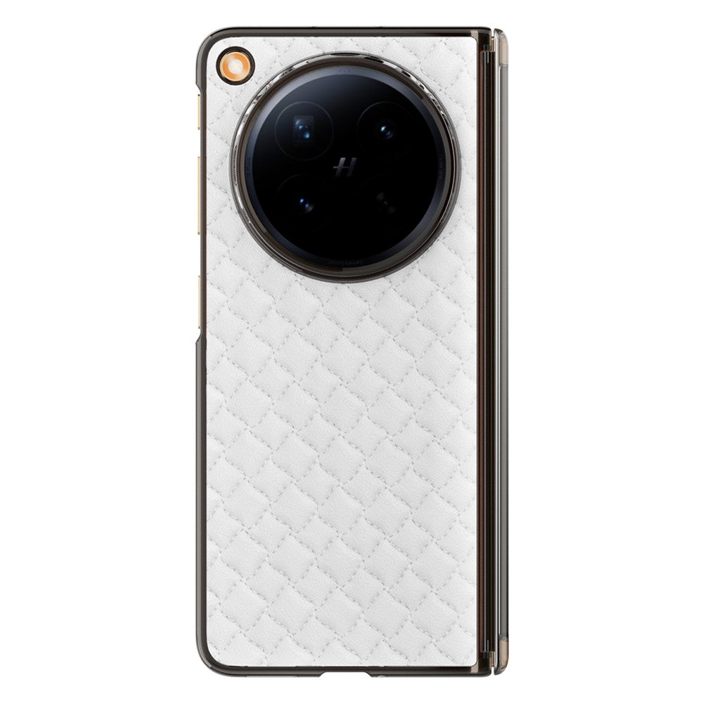 For Oppo Find N6 5G Dual-Axis Magnetic Case Diamond-Quilted Texture Leather PC Phone Cover