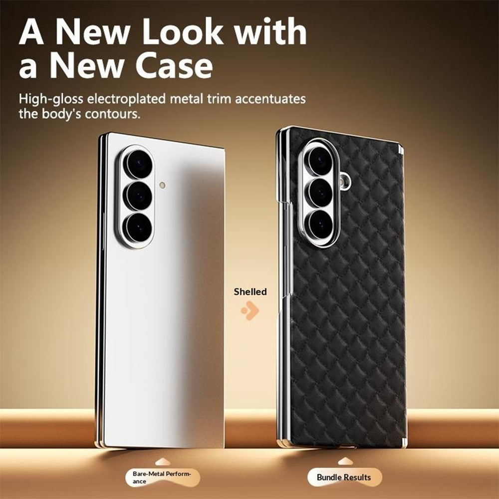 For Samsung Galaxy Z Fold8 Ultra Magnetic Phone Case Electroplated Leather PC Phone Back Cover