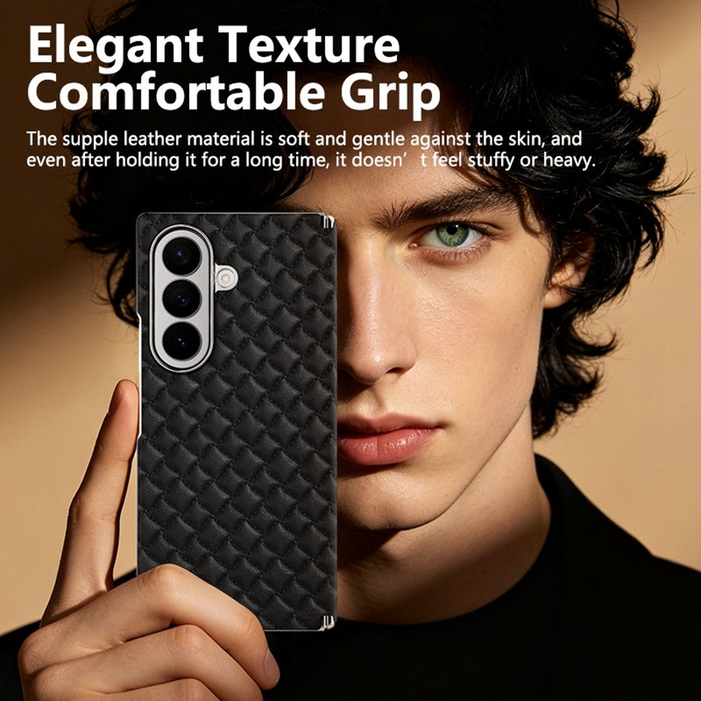 For Samsung Galaxy Z Fold8 Ultra Magnetic Phone Case Electroplated Leather PC Phone Back Cover
