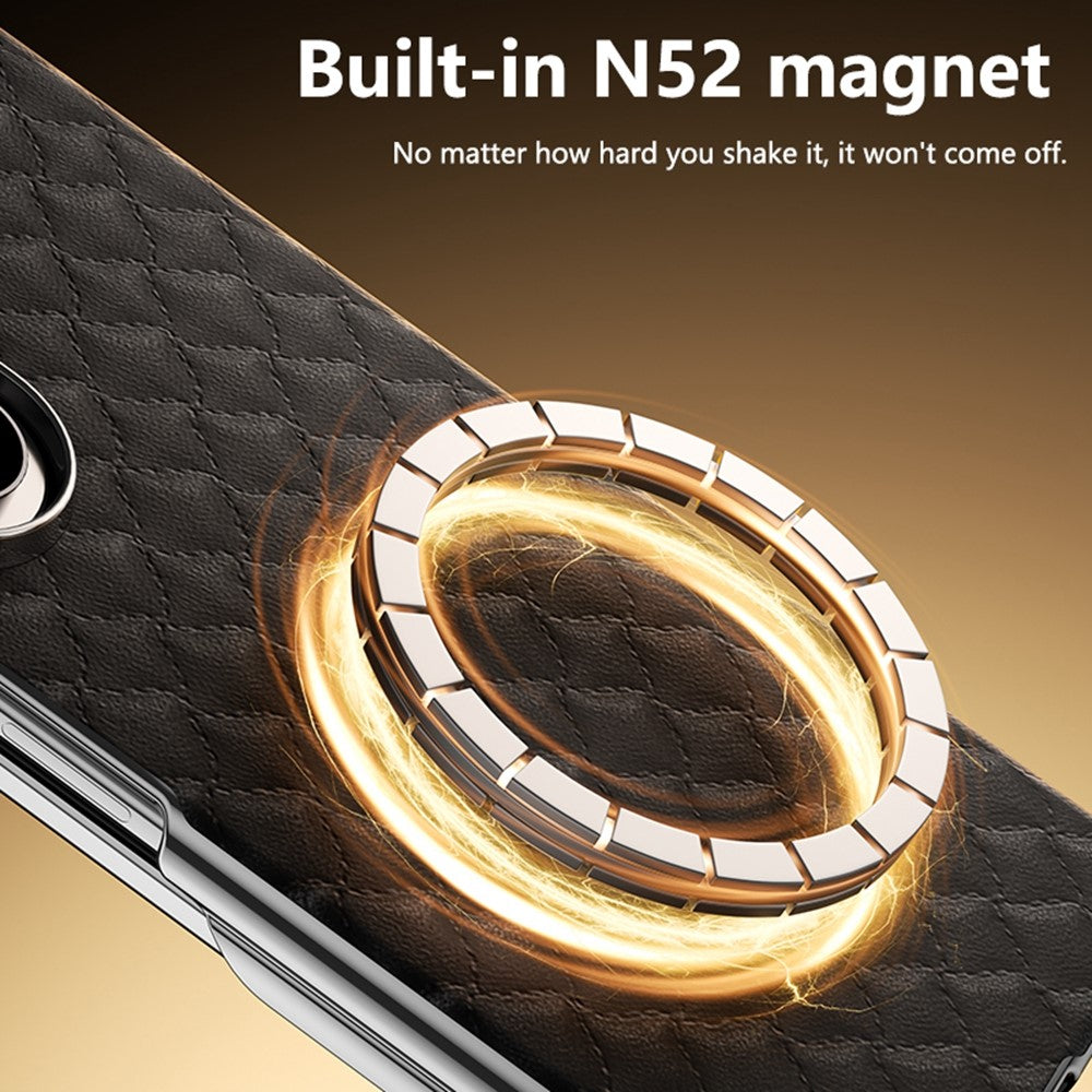 For Samsung Galaxy Z Fold8 Ultra Magnetic Phone Case Electroplated Leather PC Phone Back Cover