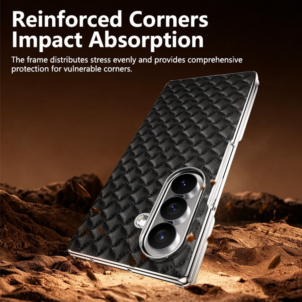 For Samsung Galaxy Z Fold8 Ultra Magnetic Phone Case Electroplated Leather PC Phone Back Cover