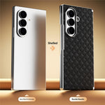 For Samsung Galaxy Z Fold7 5G Magnetic Phone Case Electroplated Leather PC Phone Back Cover