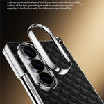 For Samsung Galaxy Z Fold7 5G Magnetic Phone Case Electroplated Leather PC Phone Back Cover