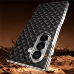 For Samsung Galaxy Z Fold7 5G Magnetic Phone Case Electroplated Leather PC Phone Back Cover