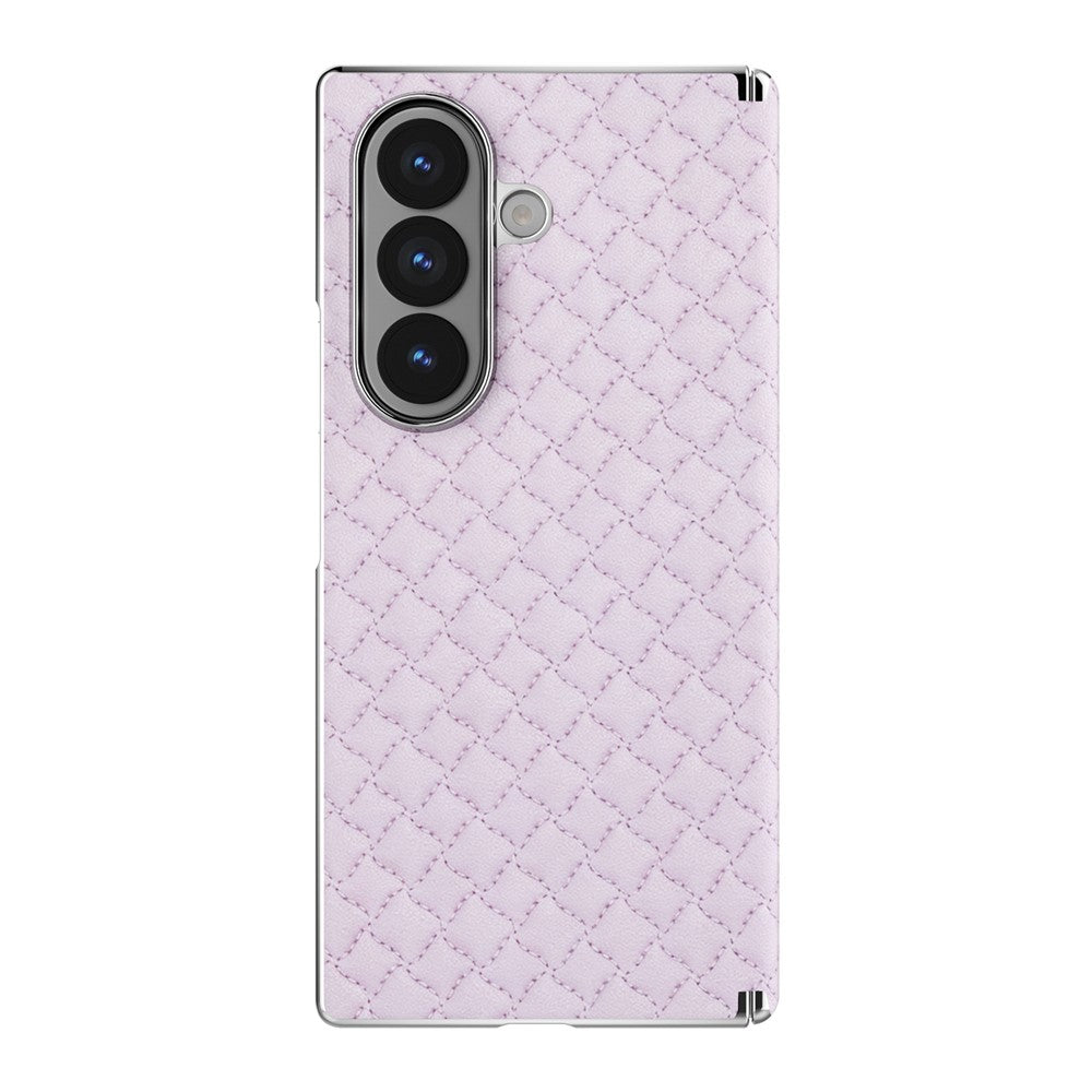 For Samsung Galaxy Z Fold7 5G Magnetic Phone Case Electroplated Leather PC Phone Back Cover