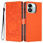 For Xiaomi Redmi Note 17 4G (Global) / Note 17 5G (Global) / Note 17 (India / China) 5G Stand Case Tree-and-Cat Pattern PU Leather Wallet Protective Phone Cover with Wrist Strap