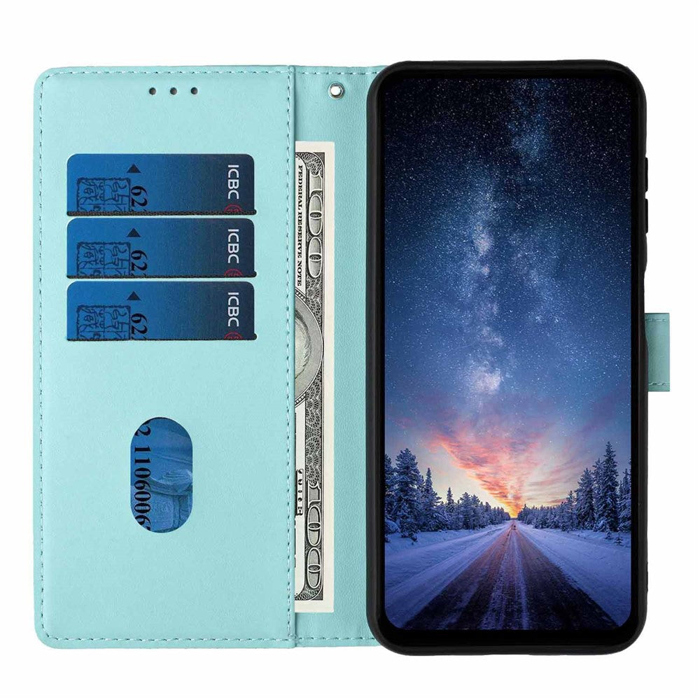 For Xiaomi Redmi Note 17 4G (Global) / Note 17 5G (Global) / Note 17 (India / China) 5G Stand Case Tree-and-Cat Pattern PU Leather Wallet Protective Phone Cover with Wrist Strap