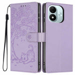 For Xiaomi Redmi Note 17 4G (Global) / Note 17 5G (Global) / Note 17 (India / China) 5G Stand Case Tree-and-Cat Pattern PU Leather Wallet Protective Phone Cover with Wrist Strap