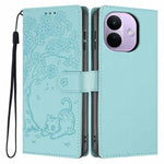 For Xiaomi Redmi Note 17 Pro 5G Stand Case Tree-and-Cat Pattern PU Leather Wallet Protective Phone Cover with Wrist Strap