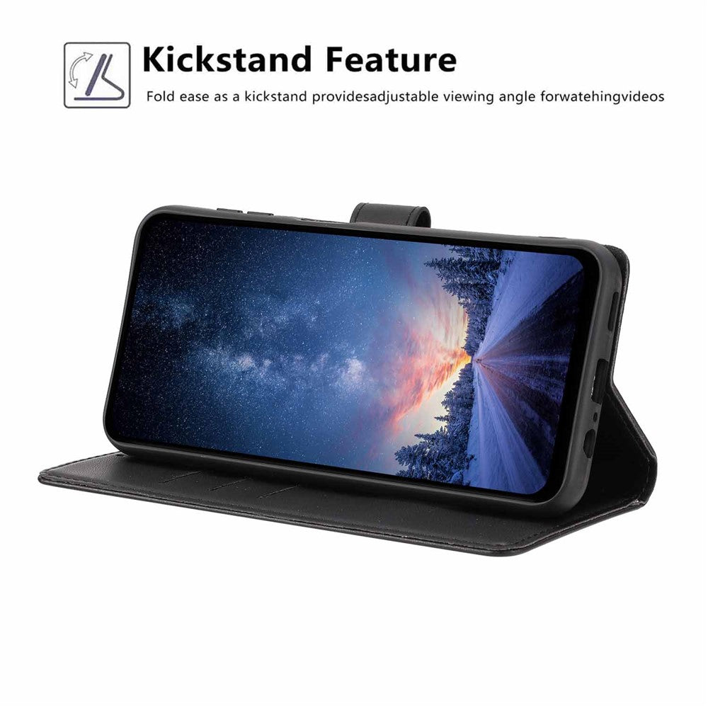 For Xiaomi Redmi Note 17 Pro 5G Stand Case Tree-and-Cat Pattern PU Leather Wallet Protective Phone Cover with Wrist Strap