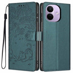 For Xiaomi Redmi Note 17 Pro 5G Stand Case Tree-and-Cat Pattern PU Leather Wallet Protective Phone Cover with Wrist Strap