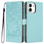 For Xiaomi Redmi Note 17 Pro+ 5G / Note 17 Pro Max 5G Stand Case Tree-and-Cat Pattern PU Leather Wallet Protective Phone Cover with Wrist Strap