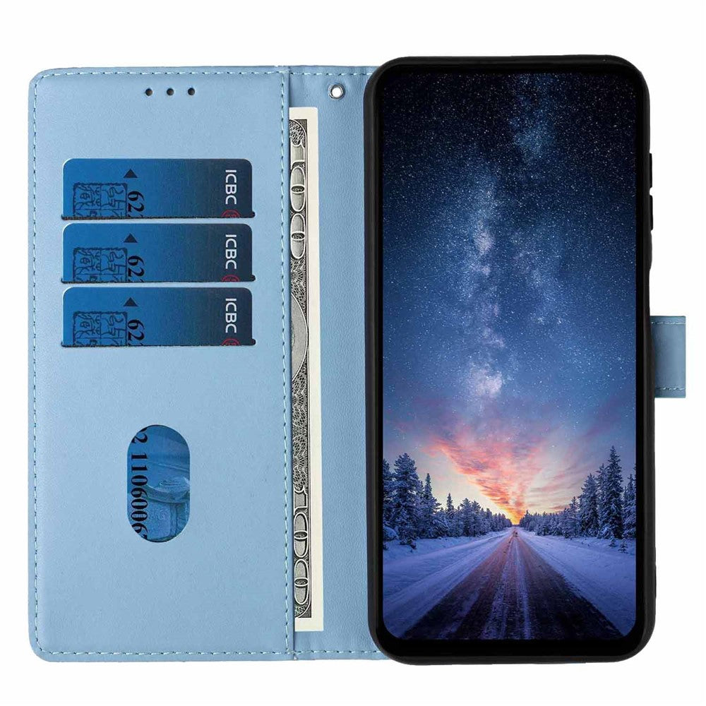 For Xiaomi Redmi Note 17 Pro+ 5G / Note 17 Pro Max 5G Stand Case Tree-and-Cat Pattern PU Leather Wallet Protective Phone Cover with Wrist Strap