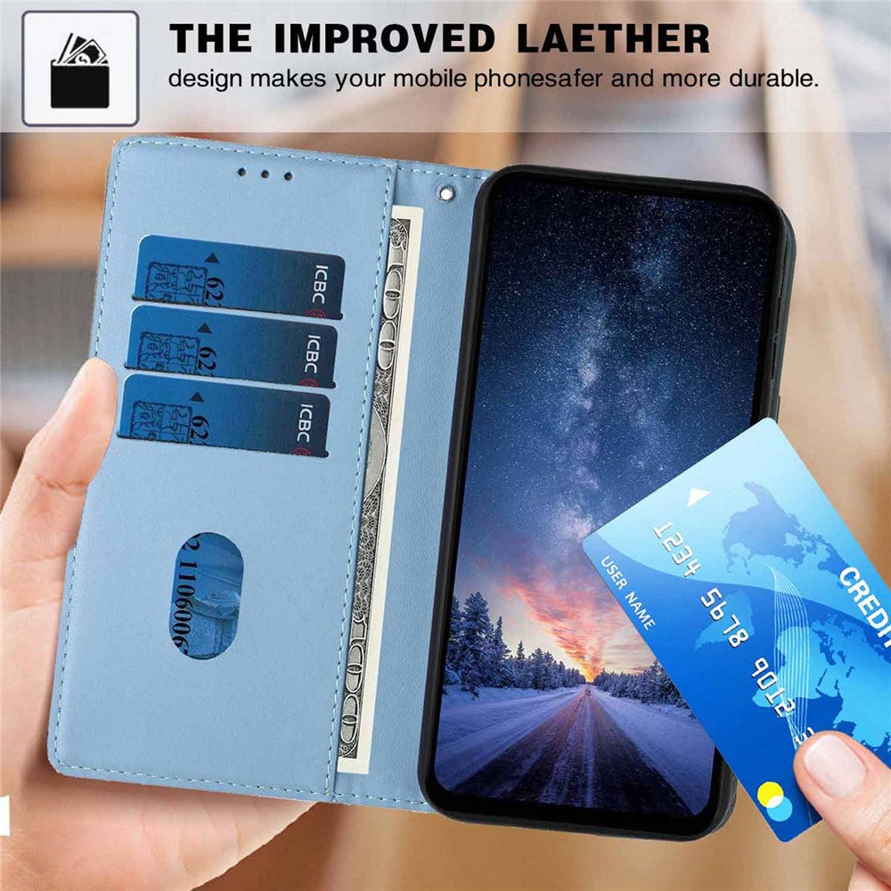 For Xiaomi Redmi Note 17 Pro+ 5G / Note 17 Pro Max 5G Stand Case Tree-and-Cat Pattern PU Leather Wallet Protective Phone Cover with Wrist Strap