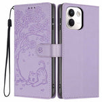 For Xiaomi Redmi Note 17 Pro+ 5G / Note 17 Pro Max 5G Stand Case Tree-and-Cat Pattern PU Leather Wallet Protective Phone Cover with Wrist Strap