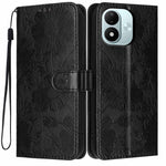 Xiaomi Redmi Note 17 4G (Global) / Note 17 5G (Global) / Note 17 (Indien/Kina) 5G-pungcover i blomstret PU-læder med stativ, foldbart cover og håndledsrem
