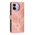 For Xiaomi Redmi Note 17 Pro 5G Wallet Case Imprint Floral PU Leather Stand Flip Phone Cover with Wrist Strap