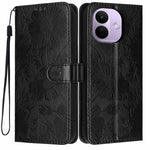 For Xiaomi Redmi Note 17 Pro 5G Wallet Case Imprint Floral PU Leather Stand Flip Phone Cover with Wrist Strap