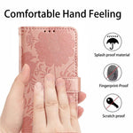 For Xiaomi Redmi Note 17 Pro+ 5G / Note 17 Pro Max 5G Wallet Case Imprint Floral PU Leather Stand Flip Phone Cover with Wrist Strap