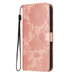 For Xiaomi Redmi Note 17 Pro+ 5G / Note 17 Pro Max 5G Wallet Case Imprint Floral PU Leather Stand Flip Phone Cover with Wrist Strap