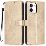 For Xiaomi Redmi Note 17 Pro+ 5G / Note 17 Pro Max 5G Wallet Case Imprint Floral PU Leather Stand Flip Phone Cover with Wrist Strap