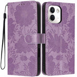 For Xiaomi Redmi Note 17 Pro+ 5G / Note 17 Pro Max 5G Wallet Case Imprint Floral PU Leather Stand Flip Phone Cover with Wrist Strap