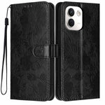 For Xiaomi Redmi Note 17 Pro+ 5G / Note 17 Pro Max 5G Wallet Case Imprint Floral PU Leather Stand Flip Phone Cover with Wrist Strap
