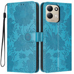 For Xiaomi Redmi 17 4G / 5G Wallet Case Imprint Floral PU Leather Stand Flip Phone Cover with Wrist Strap